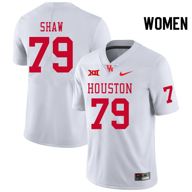 Women #79 Tevin Shaw Houston Cougars Big 12 XII College Football Jerseys Stitched-White